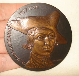 Thomas Gainsborough 1727-1788 Daniel Flourat Bronze Relief Medal Paperweight - Picture 1 of 4