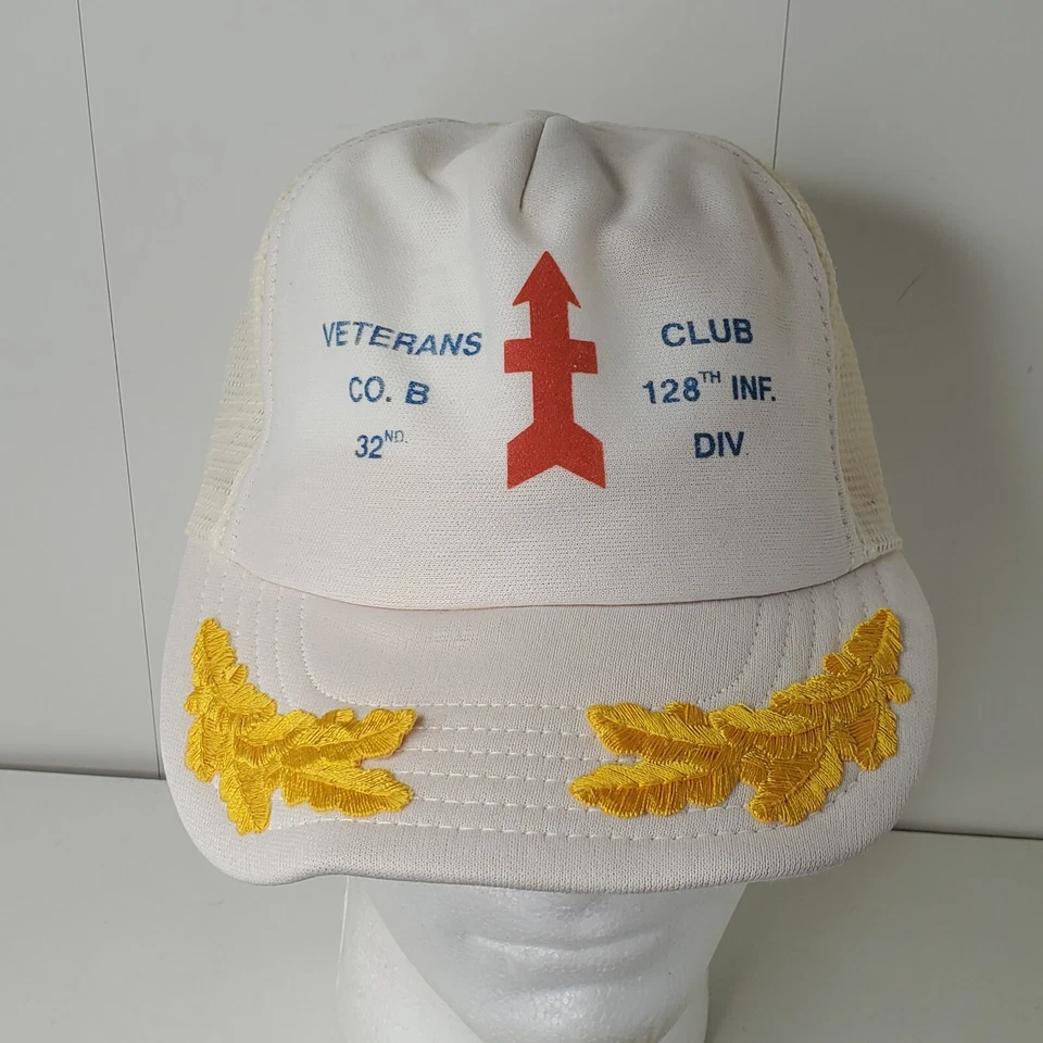 De Colección Veteranos Military Wars Co B 32nd 128th Inf Gorra de Camionero Gorra Snapback EE. UU. Foto 1 de 4