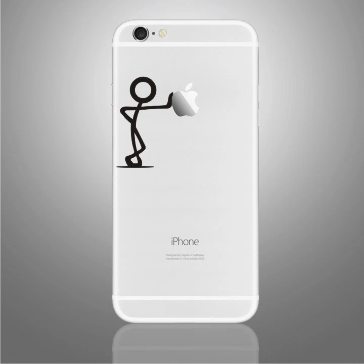 iPhone 6/6s/7/8/X Hombre Inclinado Apple Calcomanía Pegatina Arte (NUEVO) Foto 1 de 1