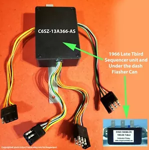 T3/T21) 1966 LATE Thunderbird Secuenciador Kit de señal de giro secuencial y lata intermitente - Imagen 1 de 2