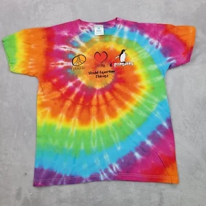 Shedd Aquarium Shirt Boys Pink Blue Tie Dye Chicago Museum Peace Love Youth Kids - Picture 1 of 7