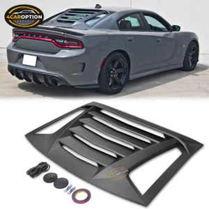 Fits 11-23 Dodge Charger Ikon V2 Rear Window Louver Cover Sun Shade Vent ABS - Picture 1 of 4