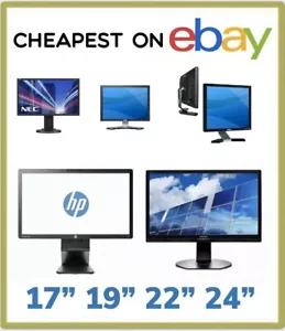 CHEAP 19" 22" 24" PC COMPUTER MONITOR VGA FLAT SCREEN DISPLAY MAJOR BRANDS LEADS - Picture 1 of 1