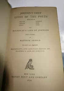 Johnsons Häuptling lebt der Dichter und Macaulays Leben Johnsons (1879) Antik - Bild 1 von 9