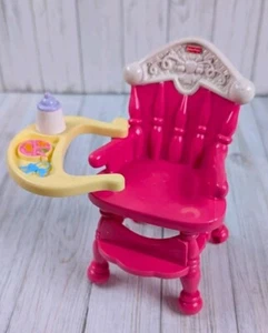 Fisher Price 2006 Mattel Doll House Pink Baby 6" High Chair Loving Family - Picture 1 of 6