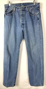 Jean vintage Levi's 501 XX homme 34 x 32 Columbia WPL 423 blanc rouge onglet - Photo 1/7