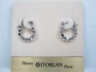 D'Orlan Rhodium Plated Pierced Earrings - 5204