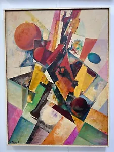 MCM Russian S.Petrov Modernist Abstract Constructivism Oil Painting The Universe - Bild 1 von 8