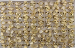 35pcs Gold P Jewelry Wholesale Mixed Lots Lady's Cat-eye Stone Charming Rings - Picture 1 of 10