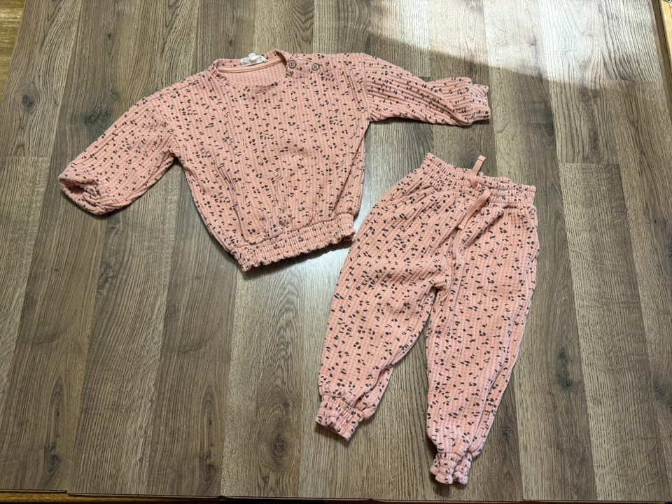 Jessica Simpson Conjunto Niñas Pequeñas Talla 24M Rosa Negro Manga Larga Camisa Pantalones Foto 1 de 4