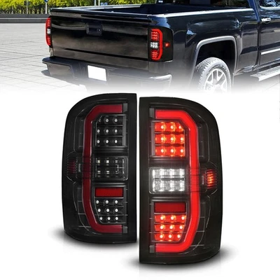 Juego de luces traseras de lente de humo negro con secuencial para GMC Sierra 1500 14-18 sin DRW Foto 1 de 4
