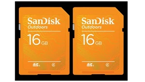 SanDisk SDSDBNN-016G-AW6V2 16GB Outdoors SDHC UHS-I Memory Card, 2 Pack - Picture 1 of 6