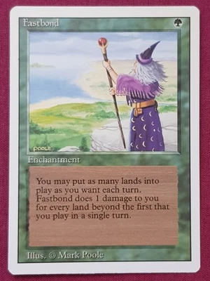 Magic The Gathering REVISED EDITION FASTBOND green card MTG - Image 1 of 2
