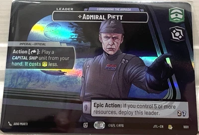Star Wars Unlimited Showcase Card #1001 ~ Admiral Piett  Commanding The Armada - Image 1 of 2