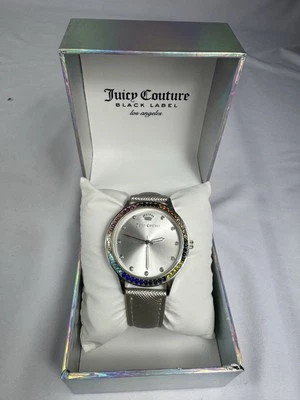 Reloj Pulsera Juicy Couture Etiqueta Negra Acero Inoxidable Arco Iris Estrás NUEVO Foto 1 de 4