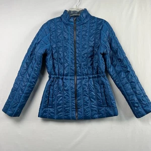 Cabi Puffer Jacket Womens Small Poseidon 914 Quilted High Neck Full Zip Blue - Picture 1 of 17