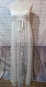 Victoria’s Secret Vintage Nachthemd elfenbeinfarben transparent Schlupfkleid Cottagecore Girly Größe S - Bild 1 von 11