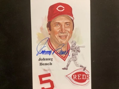 CARTÃO AUTOGRAFADO PEREZ-STEELE JOHNNY BENCH - Imagem 1 de 2