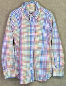 CREWCUTS Boys Size 8 Spring Easter Pastel Plaid Button Up Long Sleeve Shirt - Picture 1 of 12