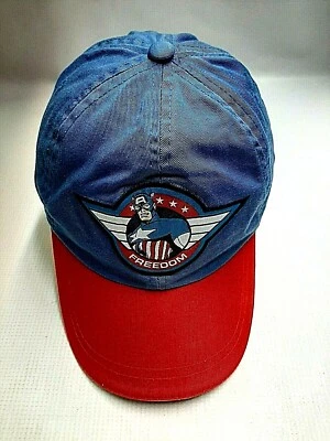 Marvel Captain America Ball Cap Blue Hat Adjustable Strap Youth/Teen 100% Cotton - Image 1 of 4