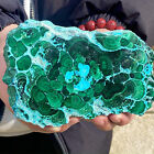 1.44lb Natural malachite slice crystal luster quartz mineral specimen healing
