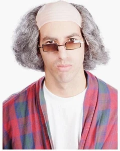 Old Man Balding Wig - Mixed Grey - 100 Days - Costume Accessory - One Size - Picture 1 of 1