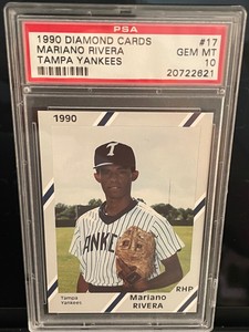 RARE - 1990 Diamond Cards #17 Mariano Rivera Tampa Yankees PSA 10 - New York HOF