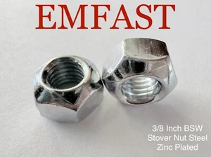 Var Pk 3/8 BSW Stover Ganzmetall Stahl Sicherungsmuttern verzinkt hitzebeständige Mutter - Bild 1 von 1