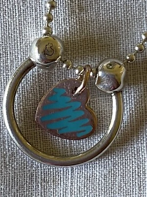 Dodo Pomellato Collana Con Ciondolo Cuore Azzurro. Catenina L. 50cm - Immagine 1 di 4