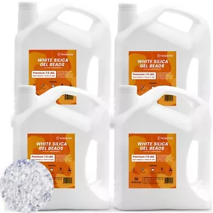 30 LBS Pure White Silica Gel Desiccant Beads, Rechargeable Safe Silica Beads - Picture 1 of 11
