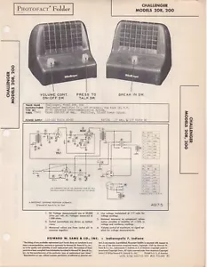 1949 CHALLENGER 20R SYSTEM SERVICE MANUAL SCHEMATIC PHOTOFACT - Picture 1 of 1