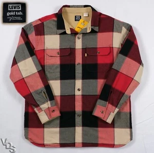 NEW! LEVI'S Gold Tab Plaid Jackson Flannel Worker Shirt Jacket Big E Men's M - Picture 1 of 10