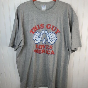Jerzees Herren Tshirt Grafik Tee USA Patriotisch Amerika liebt Amerika grau 2XLT  - Bild 1 von 10