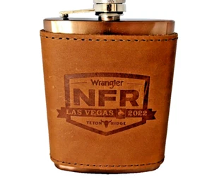 Leather Wrap NFR Flachmann, National Finals Rodeo 8 oz verkupferter Edelstahl - Bild 1 von 9