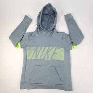 Nike Sweater Boys Small Gray Dri-Fit Hoodie Pullover Swoosh Athletic - Picture 1 of 8