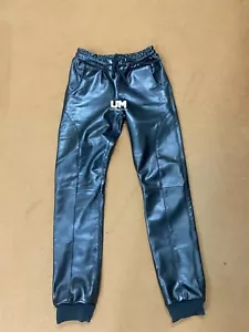 Pantalone uomo biker slim fit in vera pelle di vacchetta nera - Foto 1 di 3
