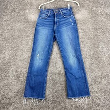 Arizona Jean Co Jeans Juniors Size 1 Blue Bootcut Distressed Ankle Mid Rise Pant