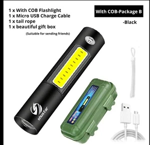 USB Rechargable Mini LED Taschenlampe 3 Beleuchtung Modus Wasserdichte... - Picture 1 of 7