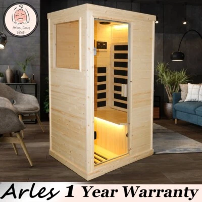 Single Person spruce Wood FAR Infrared Heated Indoor Sauna Room SPA - Image 1 of 4