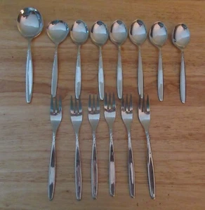 14 Stück Deutsch Edelstahl Dessert Silberbesteck - Bild 1 von 4