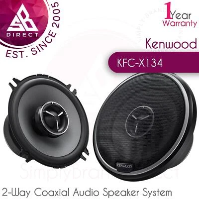 Kenwood KFC-X134 5" 2-Way Coaxial Audio Speaker System│150W│Flush Mount│Black - Image 1 of 3