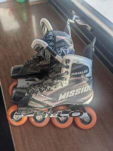 Mission Inhaler inline Hockey Skates Senior Size 8 E + set of wheels