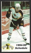 1994-95 Brandon Wheat Kings WHL Hockey Schedule !!! Glimmers & Coca-Cola