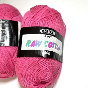 Crucci Raw Cotton Yarn 8ply Shade is Nantucket pink 50g x5 balls. - Picture 1 of 4