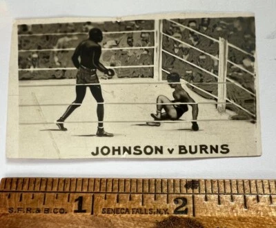 1923 The Rocket Famous Knock-Outs Boxing #8 Johnson v. Burns - TRIMMED - Image 1 of 3