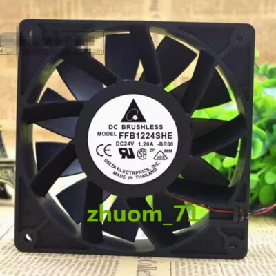 1PC Delta FFB1224SHE DC24V 12038 1.20A 12CM inverter cooling fan - Image 1 of 2
