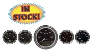 AutoMeter E7501 - Equus E7501 Electric 5 Piece Gauge Kit - Black Background - Picture 1 of 4