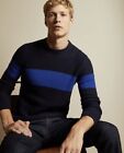 Ted Baker London Men?S Ribbed Striped Jumper Sweater Blue Ted Size 7/3Xl New Nwt