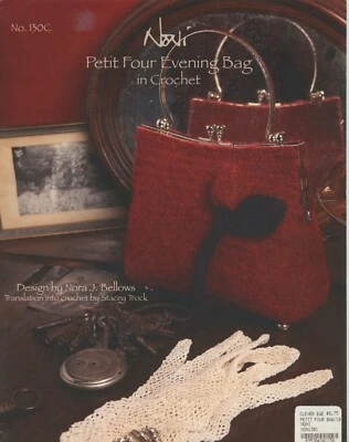Noni Crochet Pattern 130C Petit Four Evening Bag in Crochet w/ Sweetheart Roses - Image 1 of 2