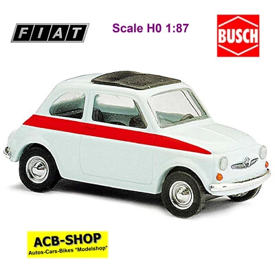 Fiat 500 Sport 1958-60 Fiat Nuova 500 Bianco 1:87 Busch 48717 - Immagine 1 di 2